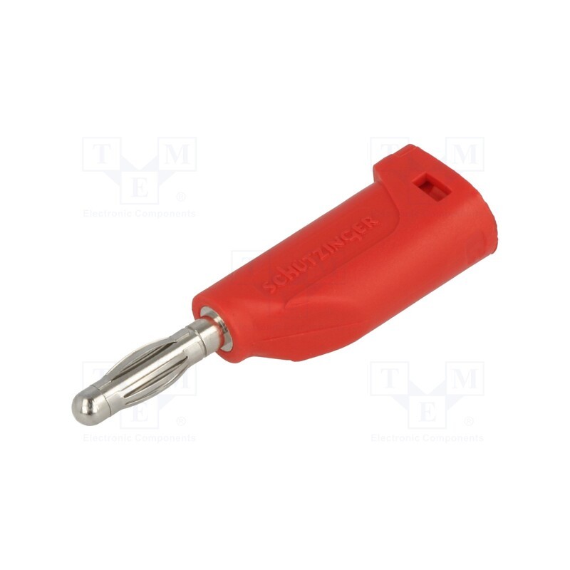 10 pcs : FK 15 L NI / RT - Plug, 4mm banana, 16A, 33VAC, 70VDC, red, Max.wire diam: 4mm