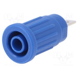 10 pcs : SEPB 6451 NI / BL - Socket, 4mm banana, 24A, 1kV, blue, nickel plated, 34mm, 5mΩ