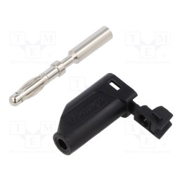 10 pcs : FK 15 L NI / SW - Plug, 4mm banana, 16A, 33VAC, 70VDC, black, Max.wire diam: 4mm