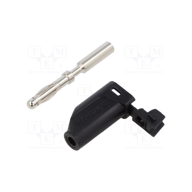 10 pcs : FK 15 L NI / SW - Plug, 4mm banana, 16A, 33VAC, 70VDC, black, Max.wire diam: 4mm