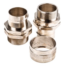 10 pcs - Adaptaflex Swivel, Conduit Fitting, 32mm Nominal Size, M32, Brass, Silver