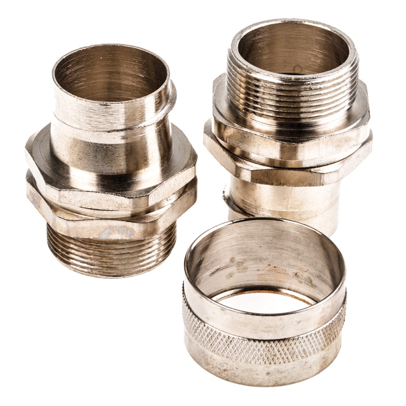 10 pcs - Adaptaflex Swivel, Conduit Fitting, 32mm Nominal Size, M32, Brass, Silver