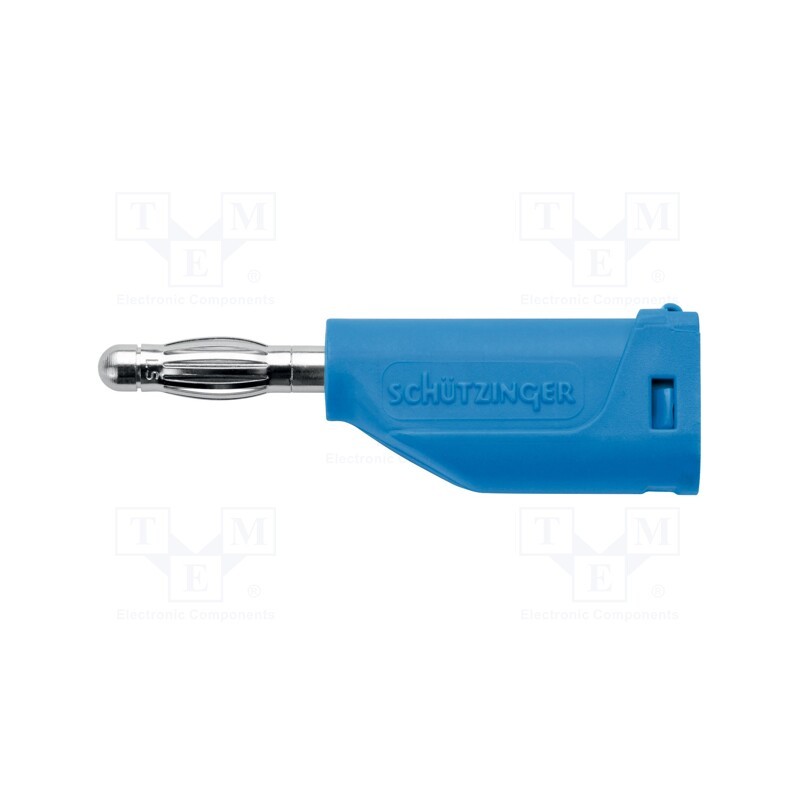 10 pcs : FK 15 L NI / BL - Plug, 4mm banana, 16A, 33VAC, 70VDC, blue, Max.wire diam: 4mm
