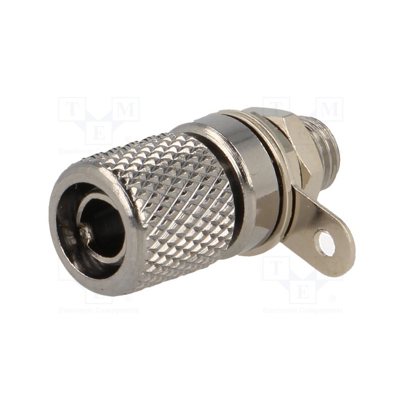 10 pcs : - Socket, 4mm banana, 10A, 60VDC, L: 25.5mm, Cutout: Ø6.2mm