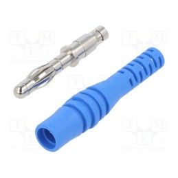 10 pcs : 64.9294-23 - Plug, 4mm banana, 32A, 30VAC, 60VDC, blue, non-insulated, 2.5mm2