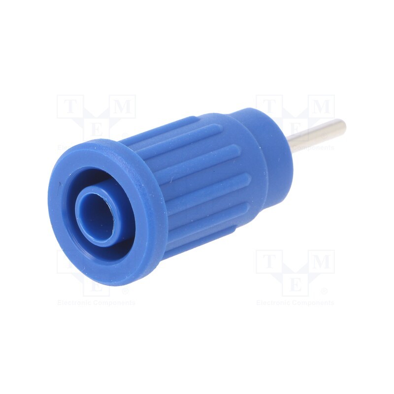10 pcs : SEPB 6449 NI / BL - Socket, 4mm banana, 24A, 1kV, blue, nickel plated, 36.5mm, 5mΩ