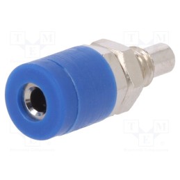 10 pcs : IBU 2011 NI / BL - Socket, 2mm banana, 10A, 33VAC, 70VDC, blue, soldered, insulated