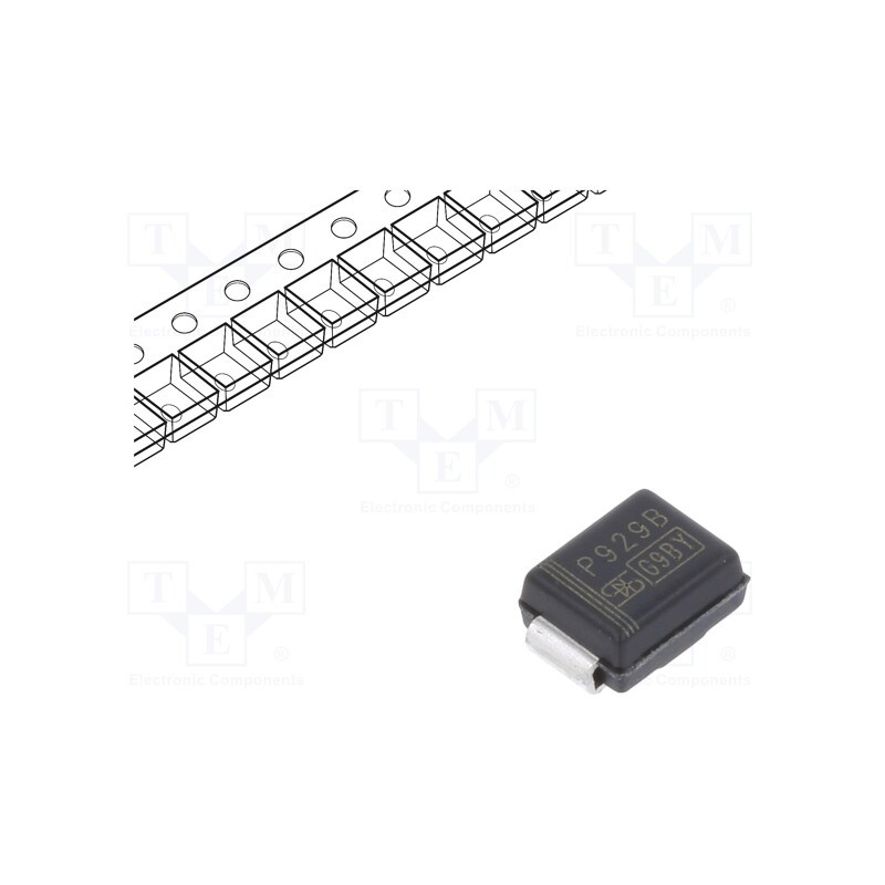 10 pcs : 1PGSMB5929 - Diode: Zener, 3W, 15V, 100mA, SMD, , SMB, single diode