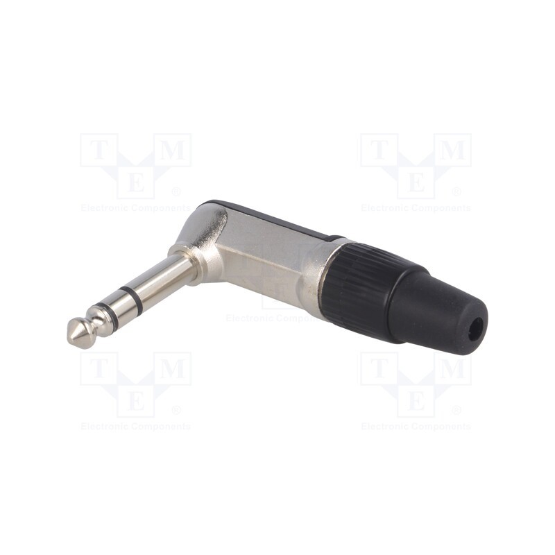 10 pcs : SEP/3C (FM1098) - Plug, Jack 6,3mm, male, stereo, ways: 3, angled 90°, for cable