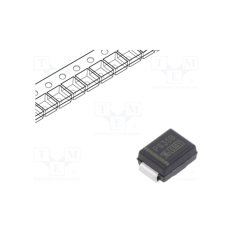 10 pcs : 1PGSMB5935 - Diode: Zener, 3W, 27V, 56mA, SMD, , SMB, single diode