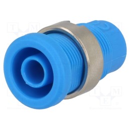 10 pcs : 3270-I-BL - Socket, 4mm banana, 25A, Cutout: Ø12mm, blue, nickel plated, 5mΩ