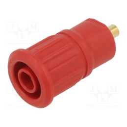 10 pcs : 66.7092-22 - Socket, 4mm banana, 24A, 1kV, red, gold-plated, on panel,push-in