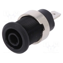 10 pcs : 49.7044-21 - Socket, 4mm banana, 24A, 1kV, Cutout: Ø12.2mm, black, nickel plated