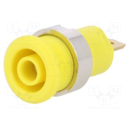 10 pcs : 49.7044-24 - Socket, 4mm banana, 24A, 1kV, Cutout: Ø12.2mm, yellow, insulated
