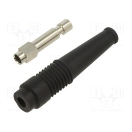 10 pcs : 64.9201-21 - Socket, 4mm banana, 32A, 30VAC, 60VDC, 50mm, black, nickel plated