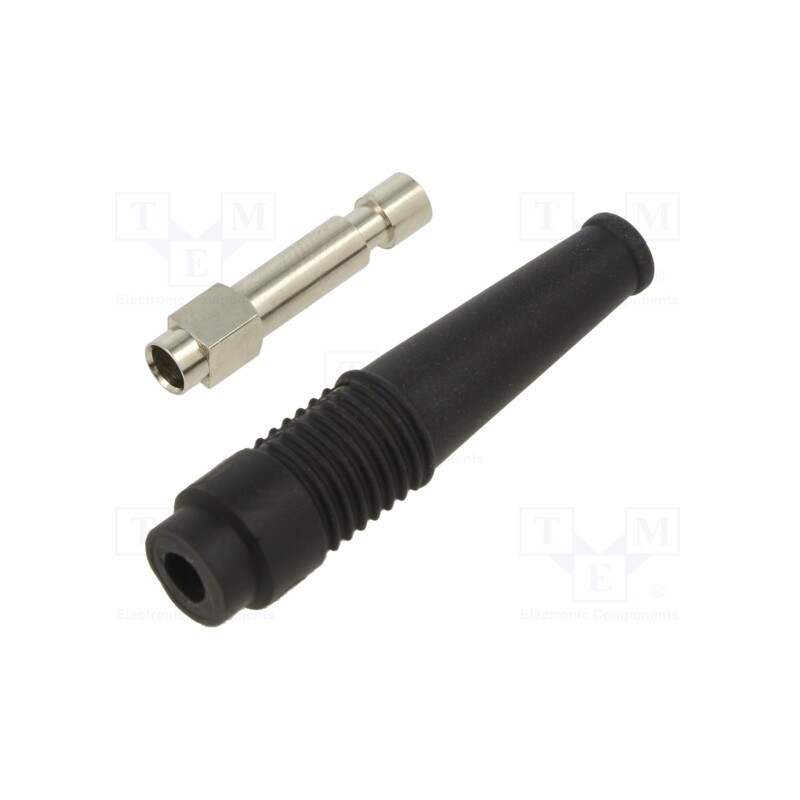 10 pcs : 64.9201-21 - Socket, 4mm banana, 32A, 30VAC, 60VDC, 50mm, black, nickel plated