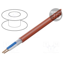 20 m : B10005 - Wire: control cable, HTKSH, 1x2x1mm, Insulation: LSZH, Colour: red