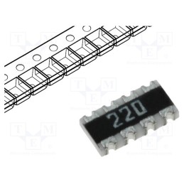500 pcs : CAT16-220J4LF - Resistor network: Y, SMD, 22Ω, ±5%, No.of resistors: 4, Case: 1206