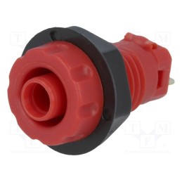 10 pcs : - Socket, 4mm banana, 30A, 1kVDC, red