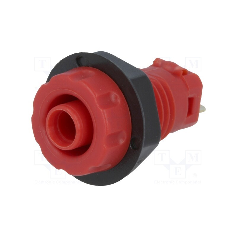 10 pcs : - Socket, 4mm banana, 30A, 1kVDC, red