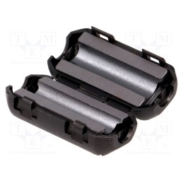 10 pcs : FLF-502 - Ferrite: two-piece, on round cable, Ø: 5mm, 60Ω, A: 13mm, B: 11.8mm