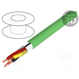 20 m : EB0005 - Wire, 2x2x0.8mm, EiB/KNX,data transmission, solid, Cu, PVC, green