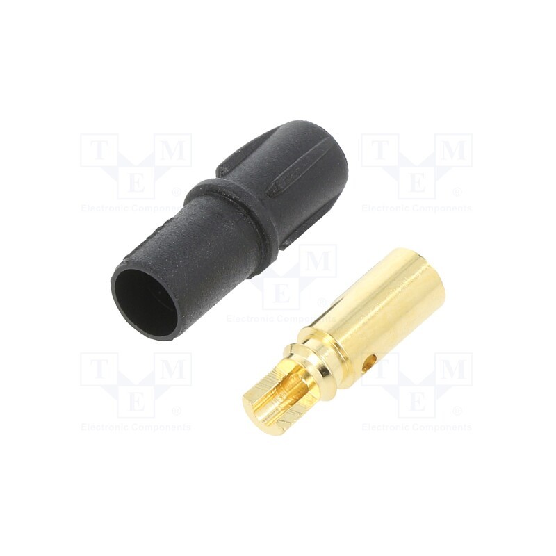 10 pcs : SH3.5-F - Plug, DC supply, SH3.5, female, PIN: 1, for cable, soldering, black