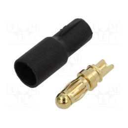 10 pcs : SH3.5-M - Plug, DC supply, SH3.5, male, PIN: 1, for cable, soldering, black