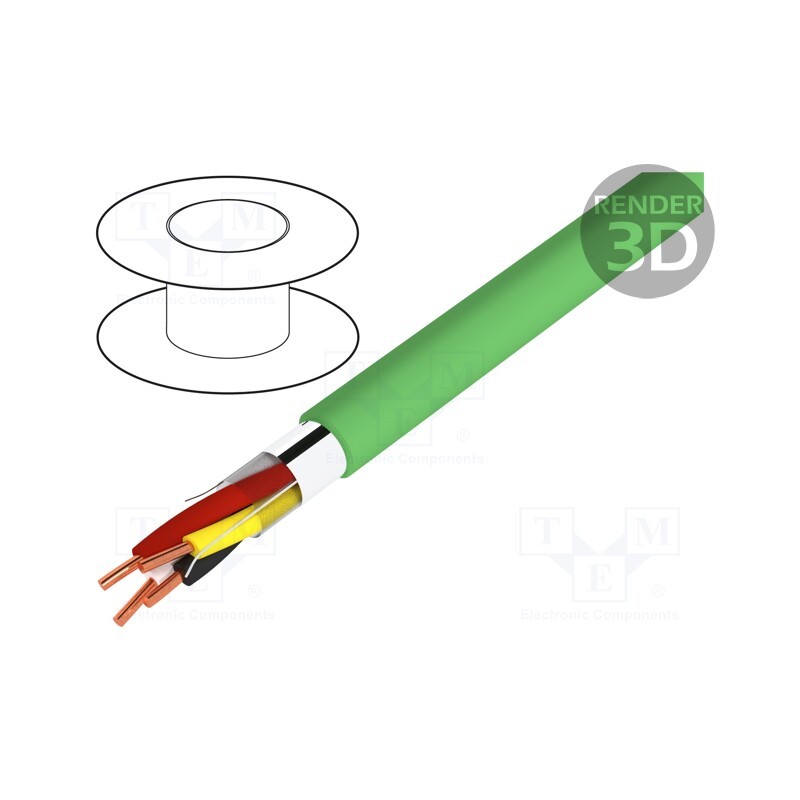 20 m : EB0080 - Wire, 2x2x0.8mm, EiB/KNX,data transmission, solid, Cu, LSZH, green