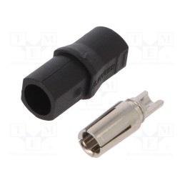 10 pcs : SH4.0U-F - Plug, DC supply, SH4,0, female, PIN: 1, for cable, soldering, black