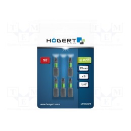 10 pcg : HT1S127 - Screwdriver bit, Pozidriv®, PZ2, Overall len: 25mm, 5pcs.