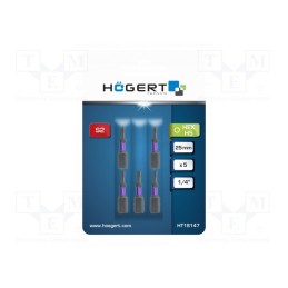 10 pcg : HT1S147 - Screwdriver bit, hex key, HEX 5mm, Overall len: 25mm, 5pcs.