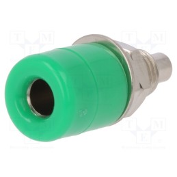 10 pcs : 69.8321-25 - Socket, 4mm banana, 20A, Cutout: Ø7.5mm, green, nickel plated, 5mΩ