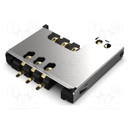 10 pcs : SIM2070-6-1-30-00-A - Connector: for cards, Mini SIM, push-pull, SMT, gold flash, PIN: 6