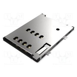 10 pcs : SIM4065-8-1-15-00-A - Connector: for cards, Mini SIM, push-push, SMT, gold flash, PIN: 8