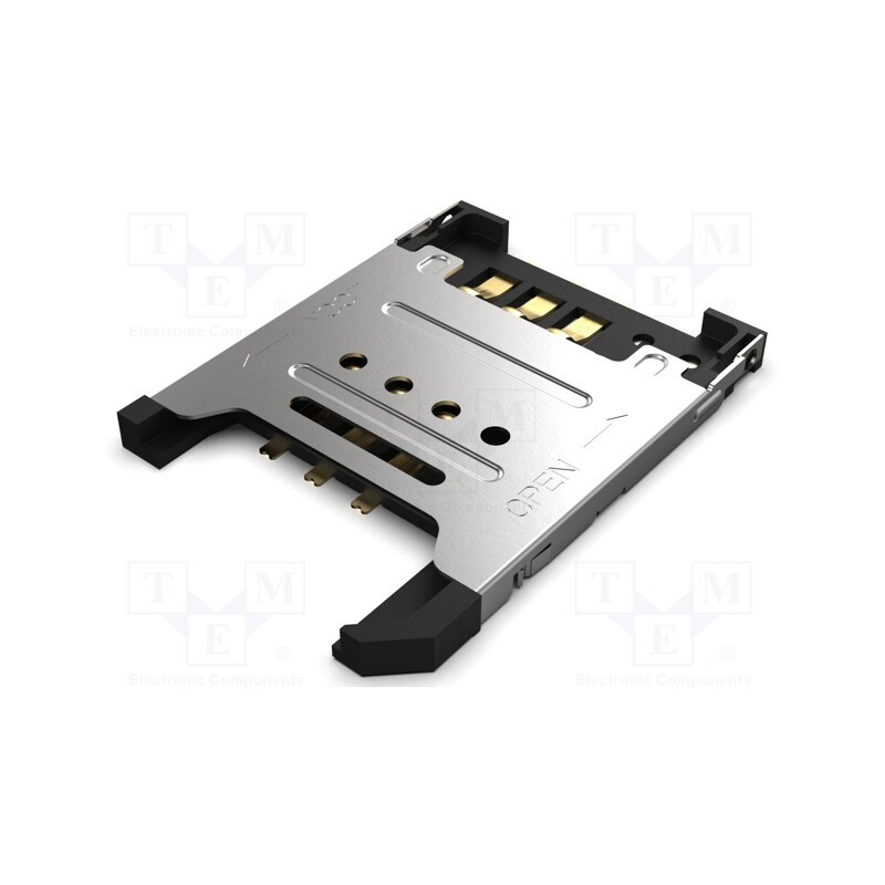 10 pcs : SIM5051-6-0-18-00-A - Connector: for cards, Mini SIM, with hinged cover, SMT, PIN: 6