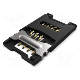 10 pcs : SIM5055-6-1-25-00-A - Connector: for cards, Mini SIM, with hinged cover, SMT, PIN: 6