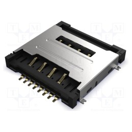 10 pcs : SIM6050-8-0-30-00-A - Connector: for cards, Mini SIM, double,push-pull, SMT, gold flash