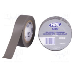 20 rol : IG1910 - Tape: electrical insulating, W: 19mm, L: 10m, Thk: 0.15mm, grey, 241%