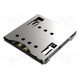 10 pcs : SIM7100-6-1-15-00-A - Connector: for cards, Micro SIM, push-pull, SMT, gold flash, PIN: 6