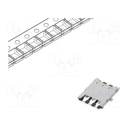 10 pcs : SIM8051-6-0-14-00-A - Connector: for cards, Nano SIM, push-pull,with hinged cover, SMT
