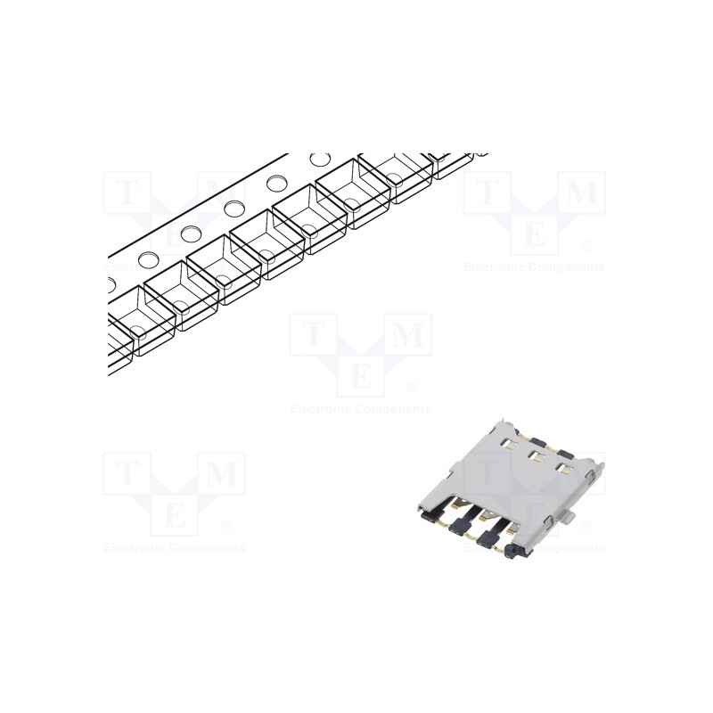 10 pcs : SIM8051-6-0-14-00-A - Connector: for cards, Nano SIM, push-pull,with hinged cover, SMT