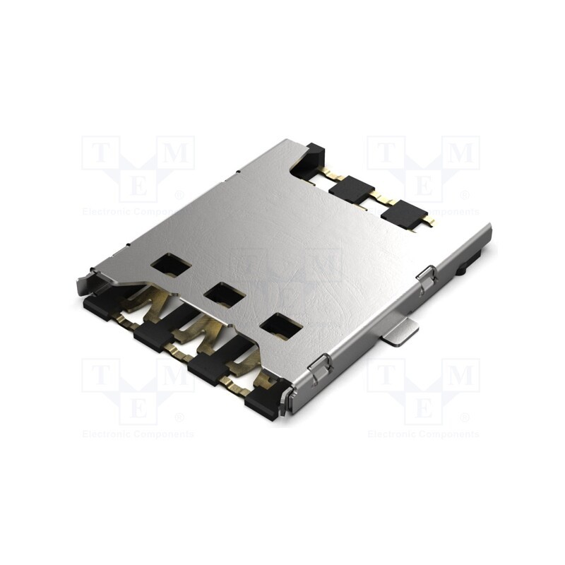 10 pcs : SIM8051-6-0-14-01-A - Connector: for cards, Nano SIM, push-pull,with peg, SMT, PIN: 6
