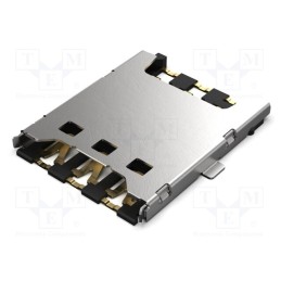 10 pcs : SIM8055-6-1-14-00-A - Connector: for cards, Nano SIM, push-pull, SMT, gold flash, PIN: 6