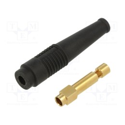 10 pcs : 64.1021-21 - Socket, 4mm banana, 32A, 30VAC, 60VDC, 50mm, black, gold-plated
