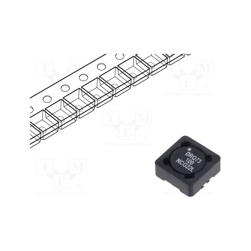 10 pcs : DRQ73-100-R - Inductor: wire, SMD, 10uH, Ioper: 2.08A, 65.6mΩ, ±20%, Isat: 2.47A