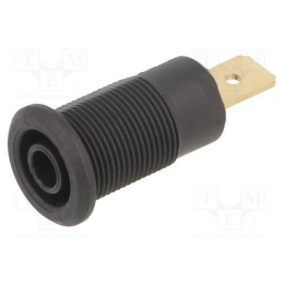 10 pcs : 23.7222-21 - Socket, 4mm banana, 32A, 1kV, Cutout: Ø12.2mm, black, gold-plated