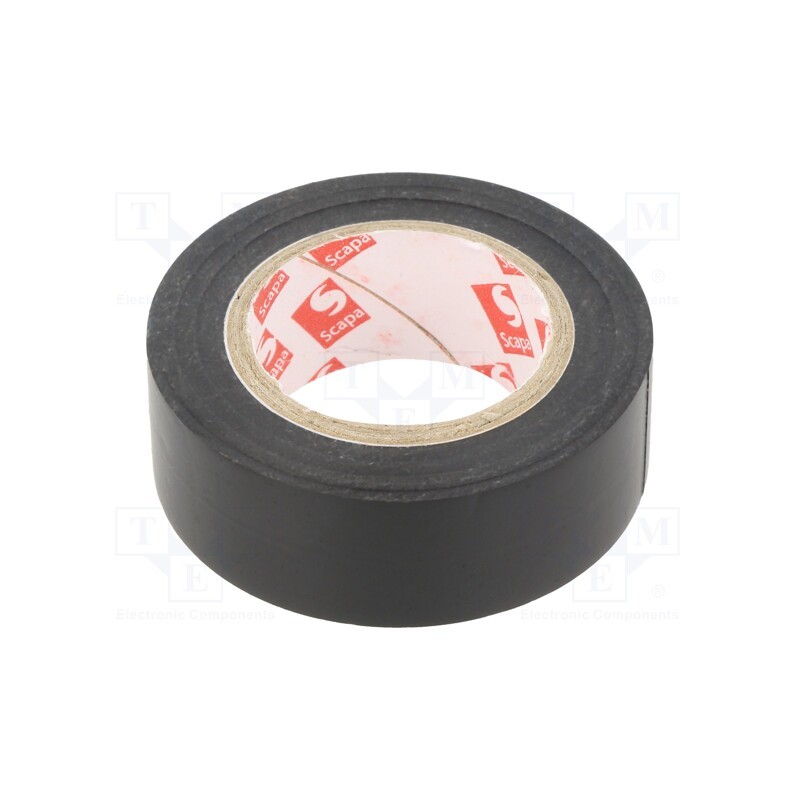 16 rol : TAŚMA 6022 19MM/10M CZARNA - Tape: electrical insulating, W: 19mm, L: 10m, Thk: 0.15mm, black