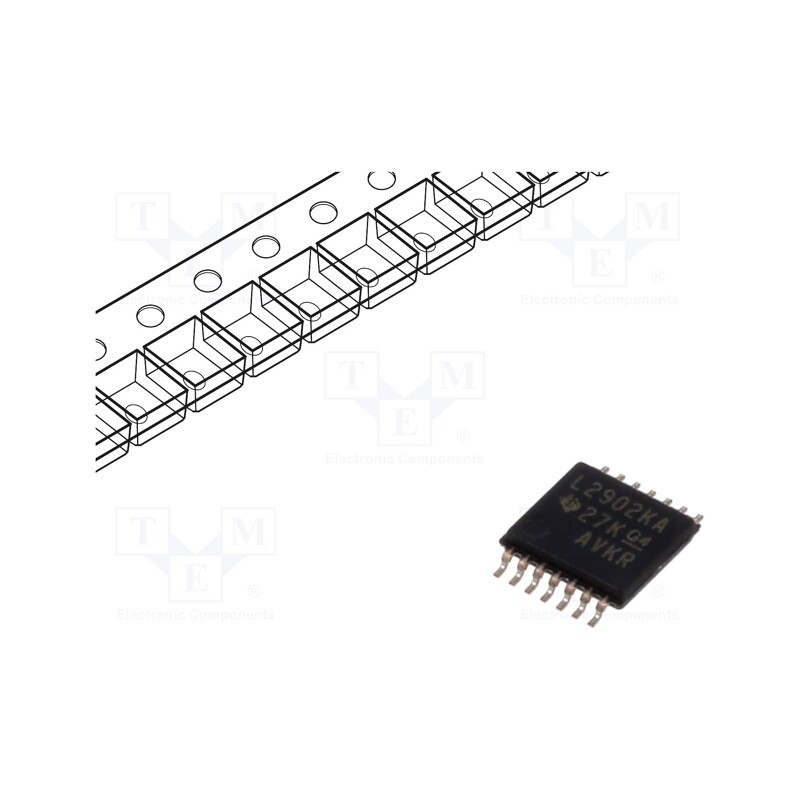 10 pcs : LM2902KAVQPWR - IC: operational amplifier, 1.2MHz, Ch: 4, TSSOP14, IB: -500nA