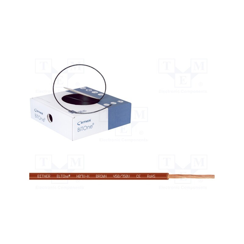20 m : IG2002.09 - Wire, BiTOne,H07V-K, stranded, Cu, 4mm2, PVC, brown, 450V,750V, 100m